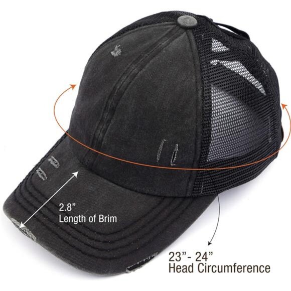 Ponycap Messy High Bun Ponytail Adjustable Glitter Mesh Trucker Baseball main image 4